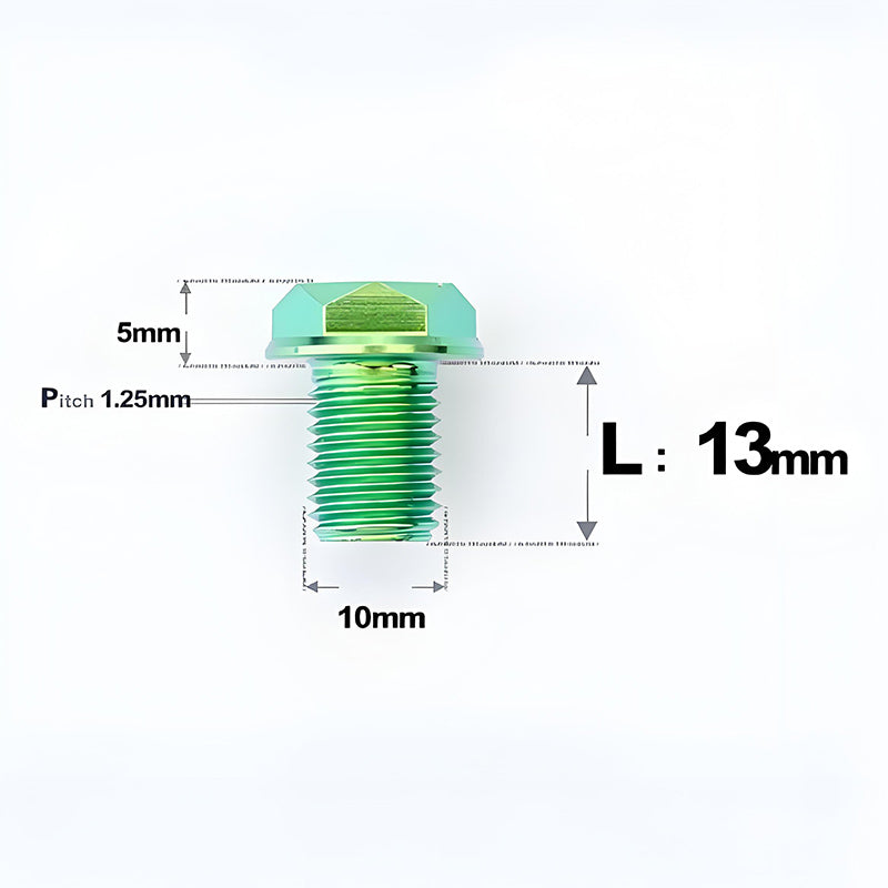 M10x13mm Titanium Motorcycle Mirror Adapter Bolts with Standard and Reverse Threads