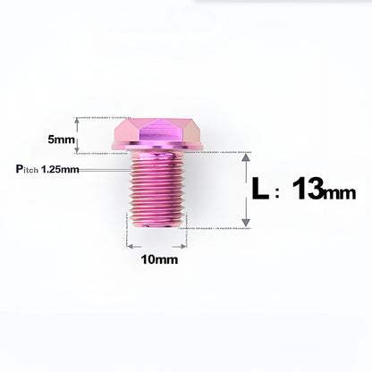 M10x13mm Titanium Motorcycle Mirror Adapter Bolts with Standard and Reverse Threads