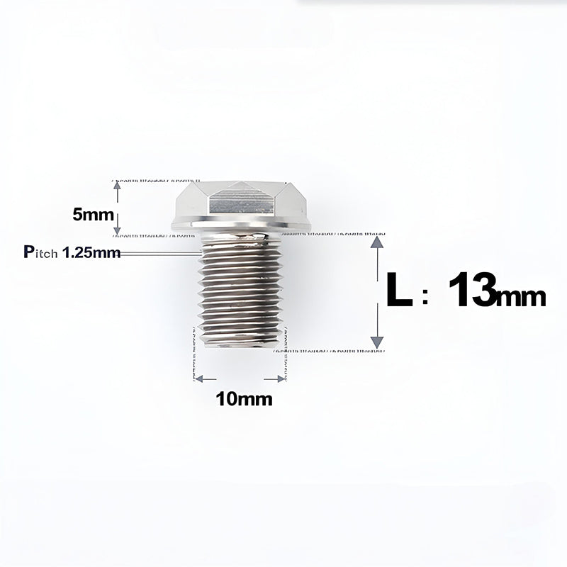 M10x13mm Titanium Motorcycle Mirror Adapter Bolts with Standard and Reverse Threads