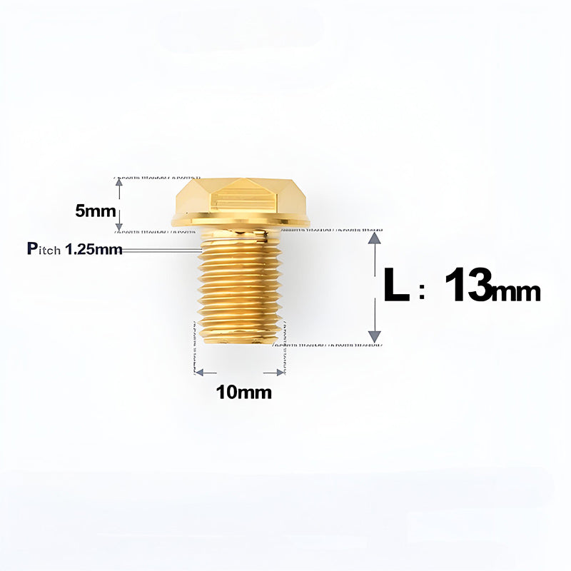 M10x13mm Titanium Motorcycle Mirror Adapter Bolts with Standard and Reverse Threads