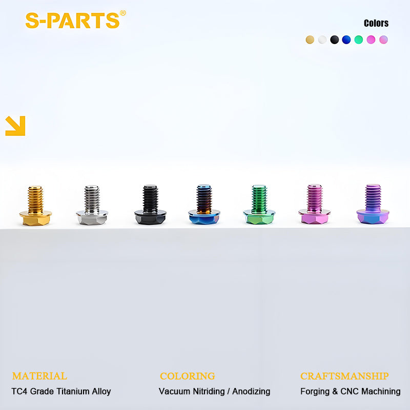 M10x13mm Titanium Motorcycle Mirror Adapter Bolts with Standard and Reverse Threads