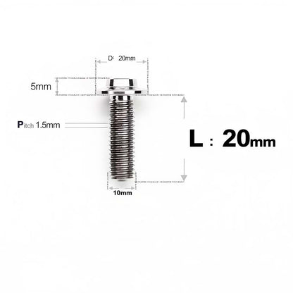 M10x20-65mm Titanium Torx Bolts with 1.5mm Pitch For Motorcycle
