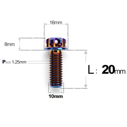 Titanium Motorcycle Mirror Base Mounting Bolts – M8 / M10 for TANAX AOS3 & AOS4