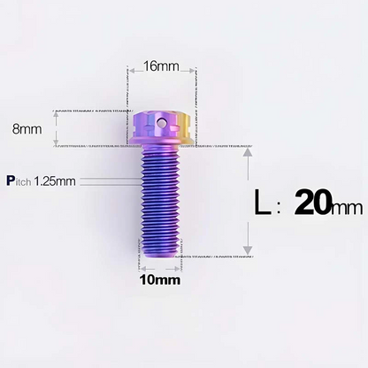 Titanium Motorcycle Mirror Base Mounting Bolts – M8 / M10 for TANAX AOS3 & AOS4