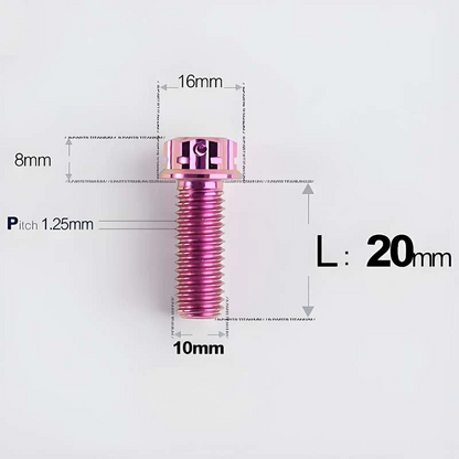 Titanium Motorcycle Mirror Base Mounting Bolts – M8 / M10 for TANAX AOS3 & AOS4