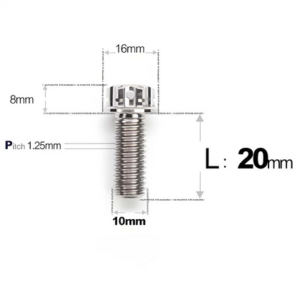 Titanium Motorcycle Mirror Base Mounting Bolts – M8 / M10 for TANAX AOS3 & AOS4