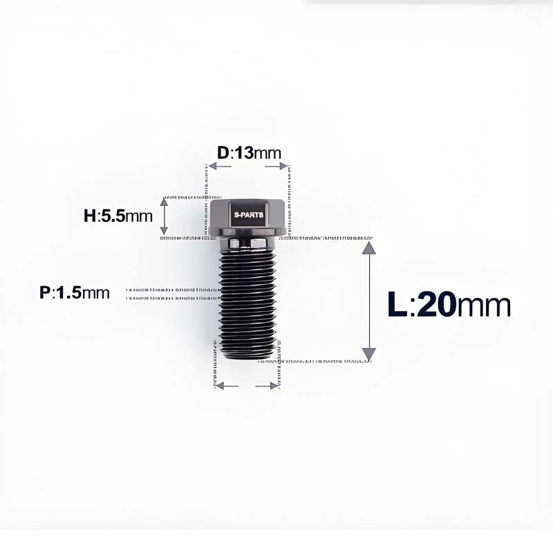 M10x20-60mm Titanium Bolts with 1.5mm Pitch For Motorcycle