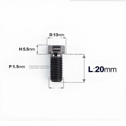 M10x20-60mm Titanium Bolts with 1.5mm Pitch For Motorcycle