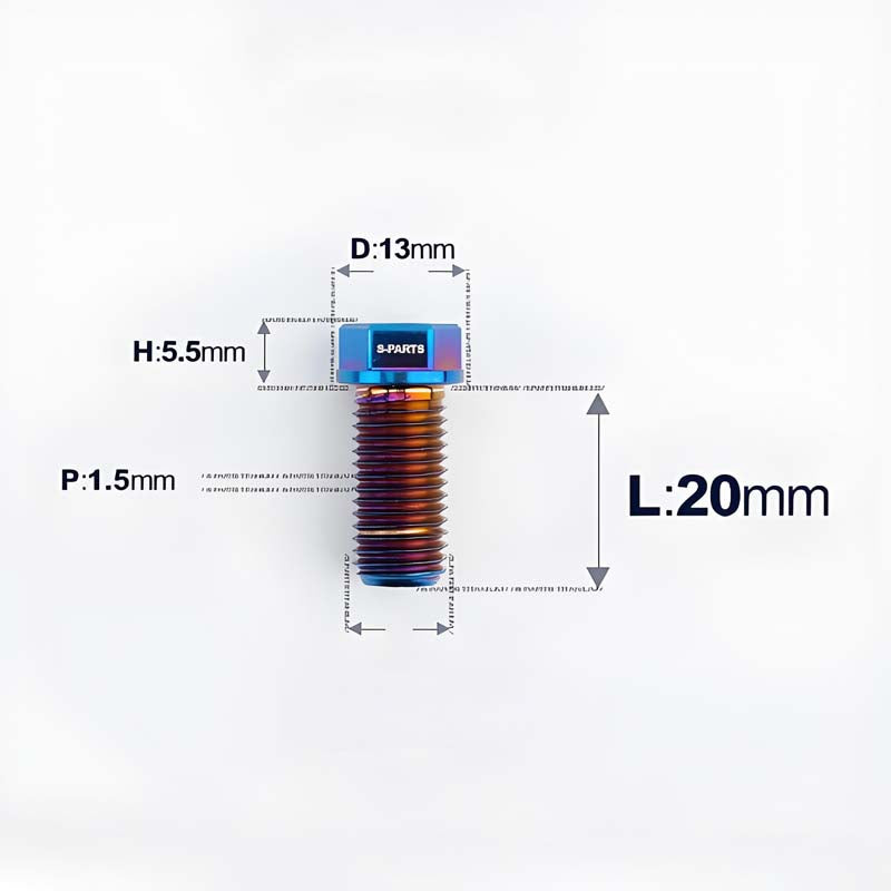 M10x20-60mm Titanium Bolts with 1.5mm Pitch For Motorcycle