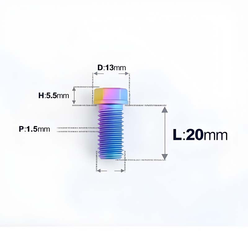 M10x20-60mm Titanium Bolts with 1.5mm Pitch For Motorcycle