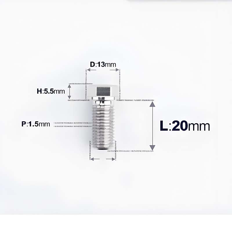 M10x20-60mm Titanium Bolts with 1.5mm Pitch For Motorcycle