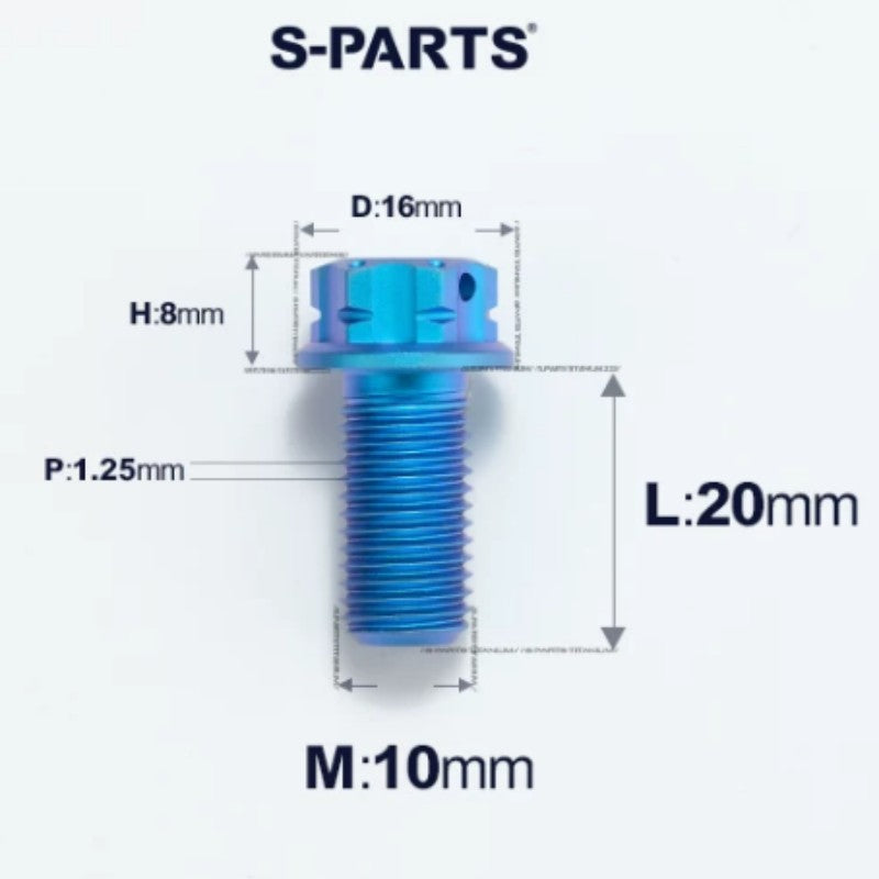 M10x12-40mm Titanium Motorcycle Bolts with 1.25mm Pitch