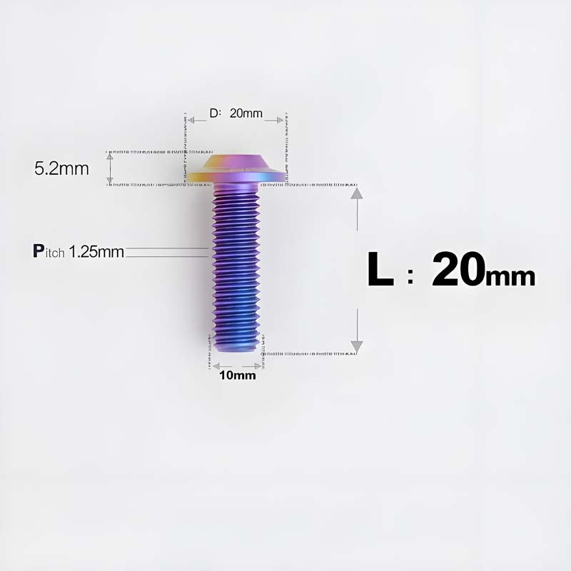 M10x20-65mm Titanium Torx Bolts with 1.25mm Pitch For Motorcycle