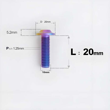 M10x20-65mm Titanium Torx Bolts with 1.25mm Pitch For Motorcycle