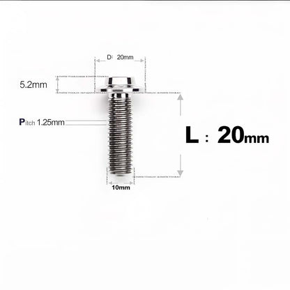M10x20-65mm Titanium Torx Bolts with 1.25mm Pitch For Motorcycle