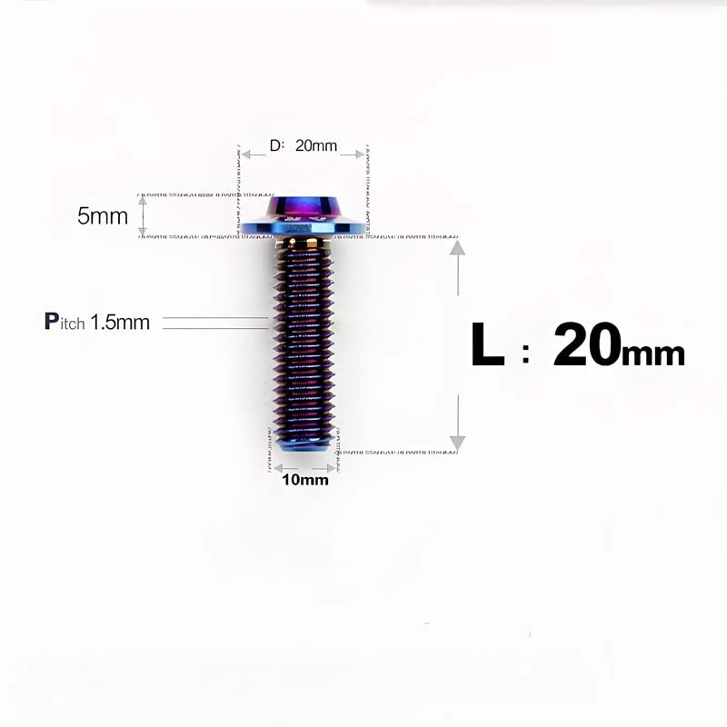 M10x20-65mm Titanium Torx Bolts with 1.5mm Pitch For Motorcycle