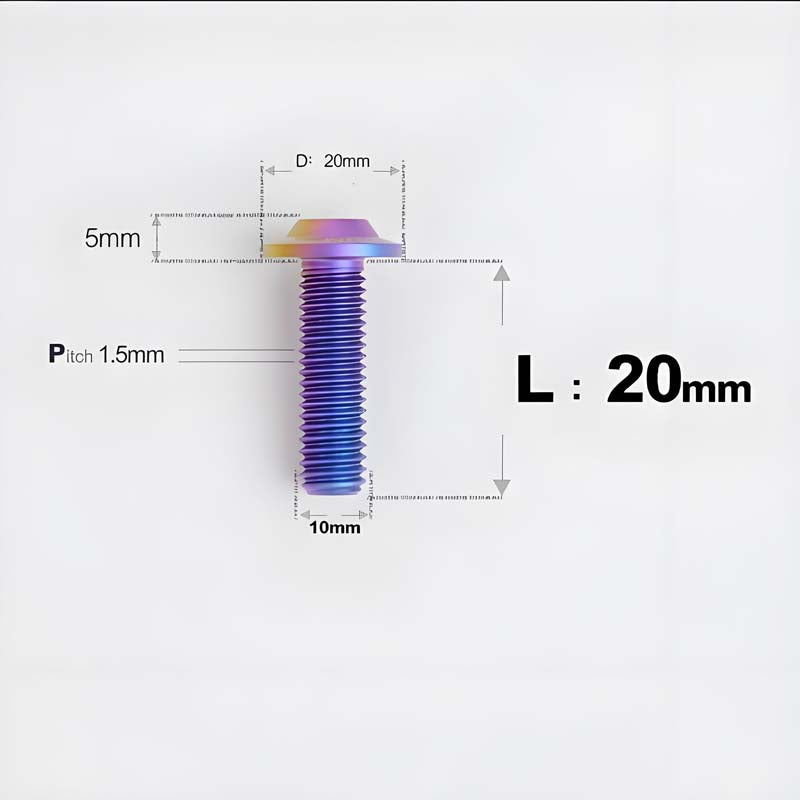 M10x20-65mm Titanium Torx Bolts with 1.5mm Pitch For Motorcycle