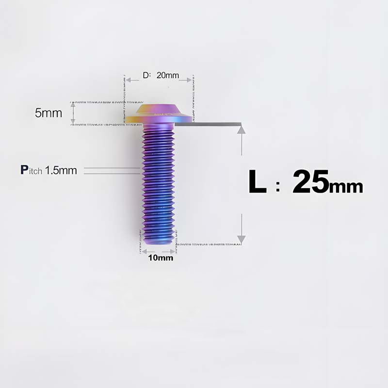 M10x20-65mm Titanium Torx Bolts with 1.5mm Pitch For Motorcycle