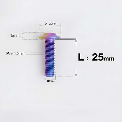 M10x20-65mm Titanium Torx Bolts with 1.5mm Pitch For Motorcycle