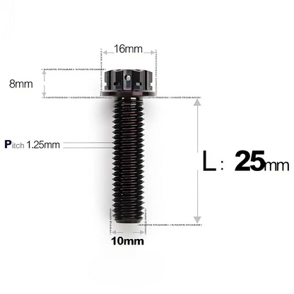 Titanium Motorcycle Mirror Base Mounting Bolts – M8 / M10 for TANAX AOS3 & AOS4