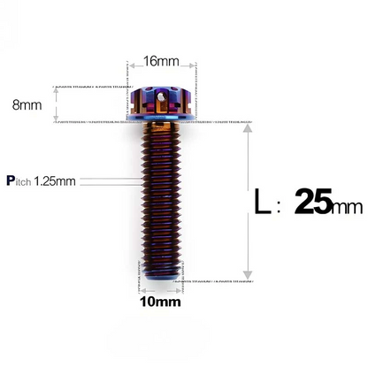 Titanium Motorcycle Mirror Base Mounting Bolts – M8 / M10 for TANAX AOS3 & AOS4