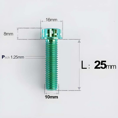 Titanium Motorcycle Mirror Base Mounting Bolts – M8 / M10 for TANAX AOS3 & AOS4