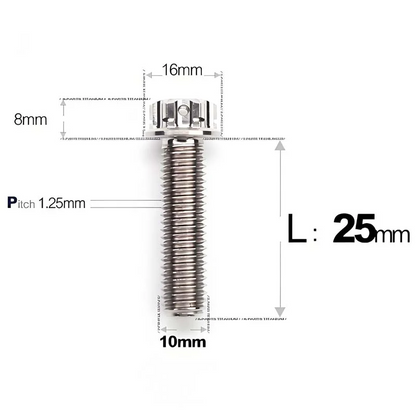 Titanium Motorcycle Mirror Base Mounting Bolts – M8 / M10 for TANAX AOS3 & AOS4
