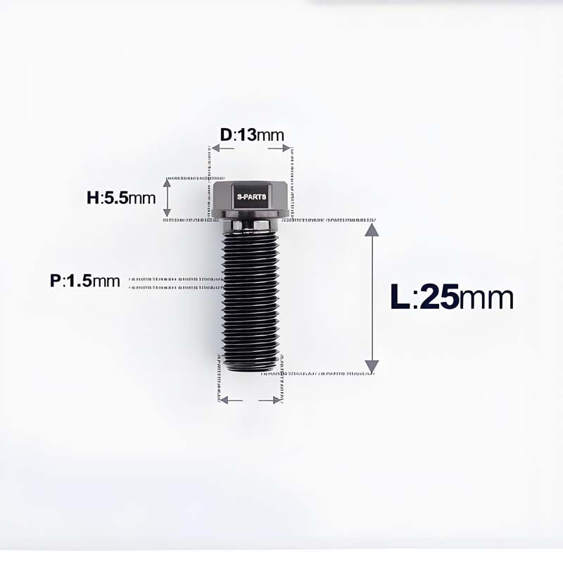 M10x20-60mm Titanium Bolts with 1.5mm Pitch For Motorcycle