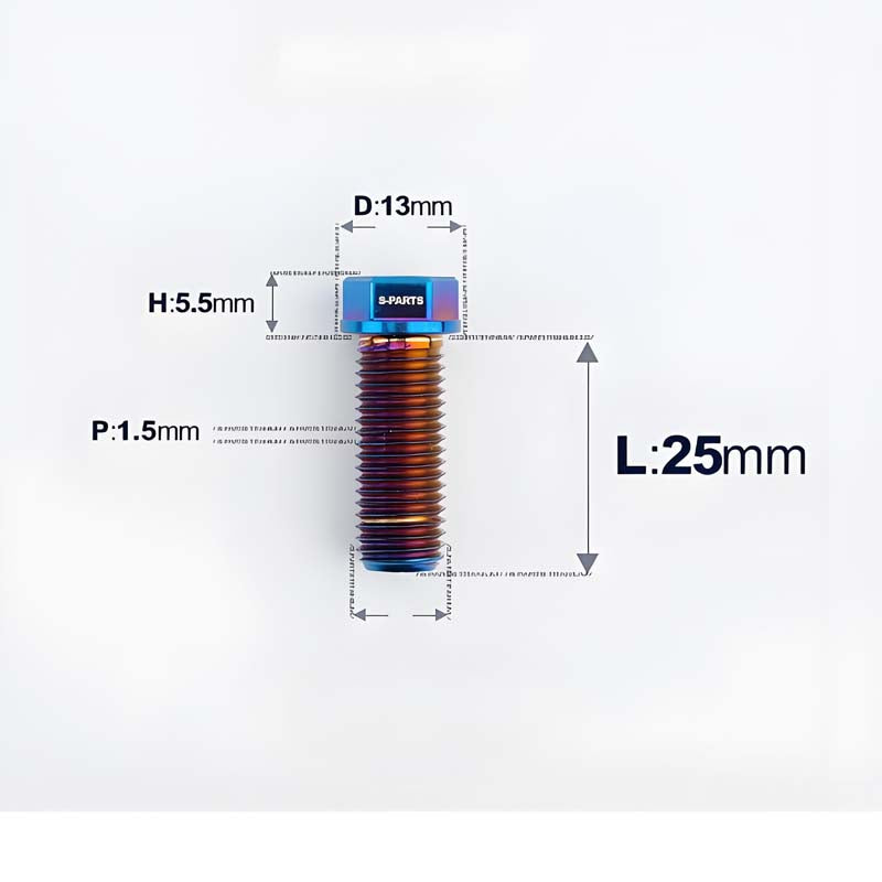 M10x20-60mm Titanium Bolts with 1.5mm Pitch For Motorcycle