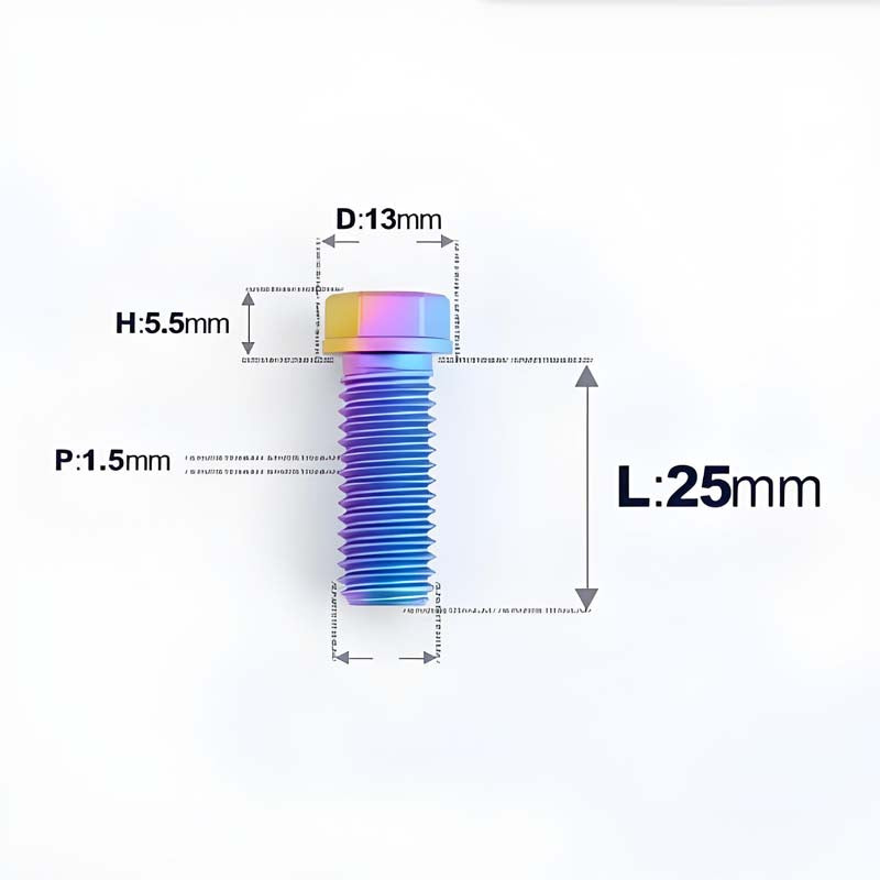 M10x20-60mm Titanium Bolts with 1.5mm Pitch For Motorcycle