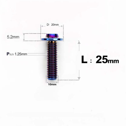 M10x20-65mm Titanium Torx Bolts with 1.25mm Pitch For Motorcycle