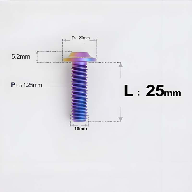 M10x20-65mm Titanium Torx Bolts with 1.25mm Pitch For Motorcycle