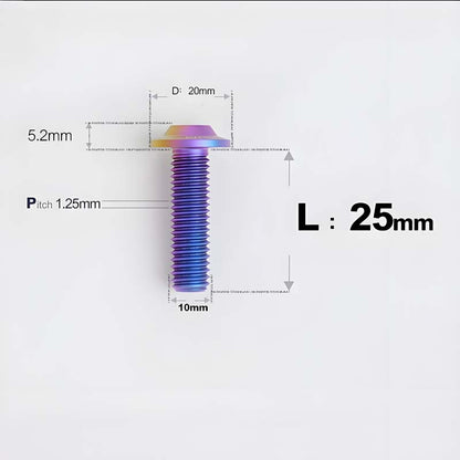M10x20-65mm Titanium Torx Bolts with 1.25mm Pitch For Motorcycle