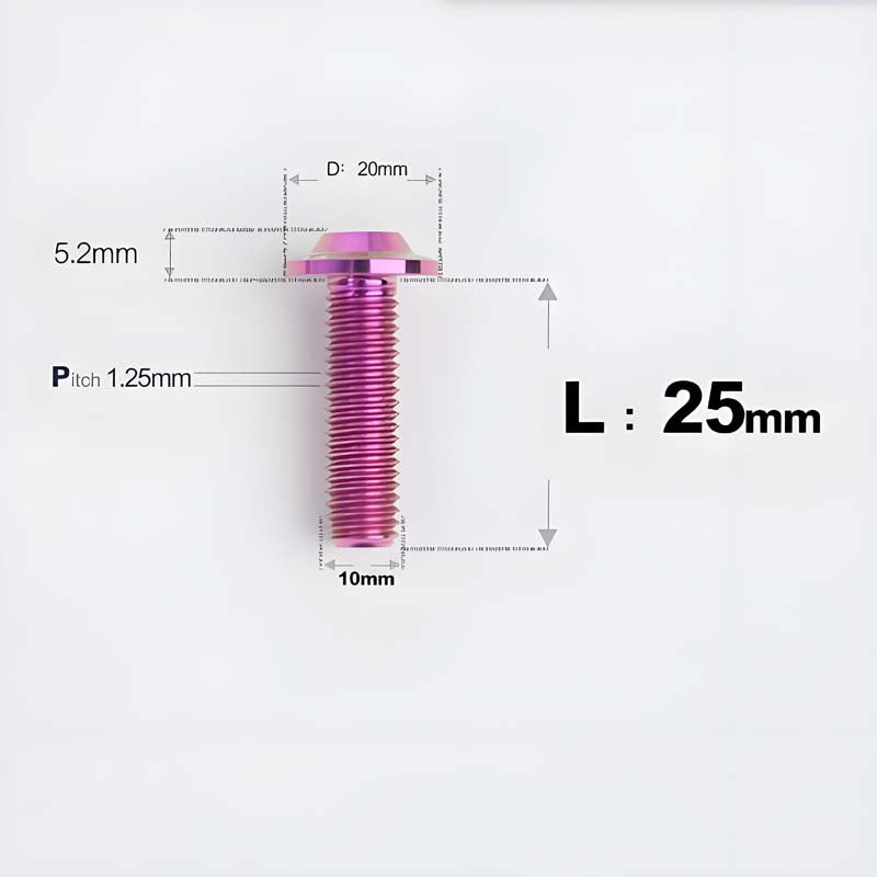 M10x20-65mm Titanium Torx Bolts with 1.25mm Pitch For Motorcycle