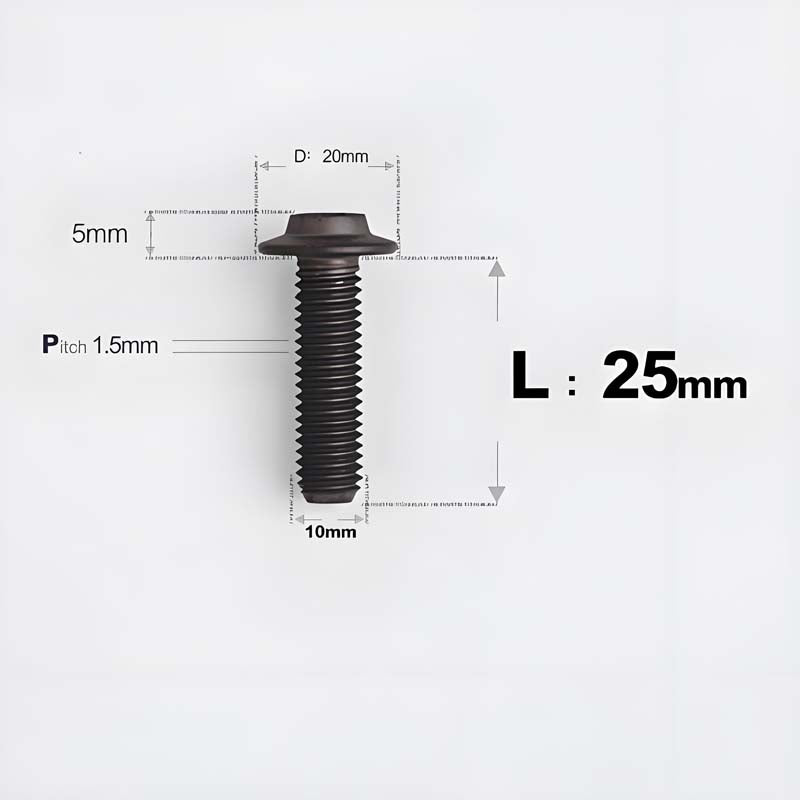 M10x20-65mm Titanium Torx Bolts with 1.5mm Pitch For Motorcycle