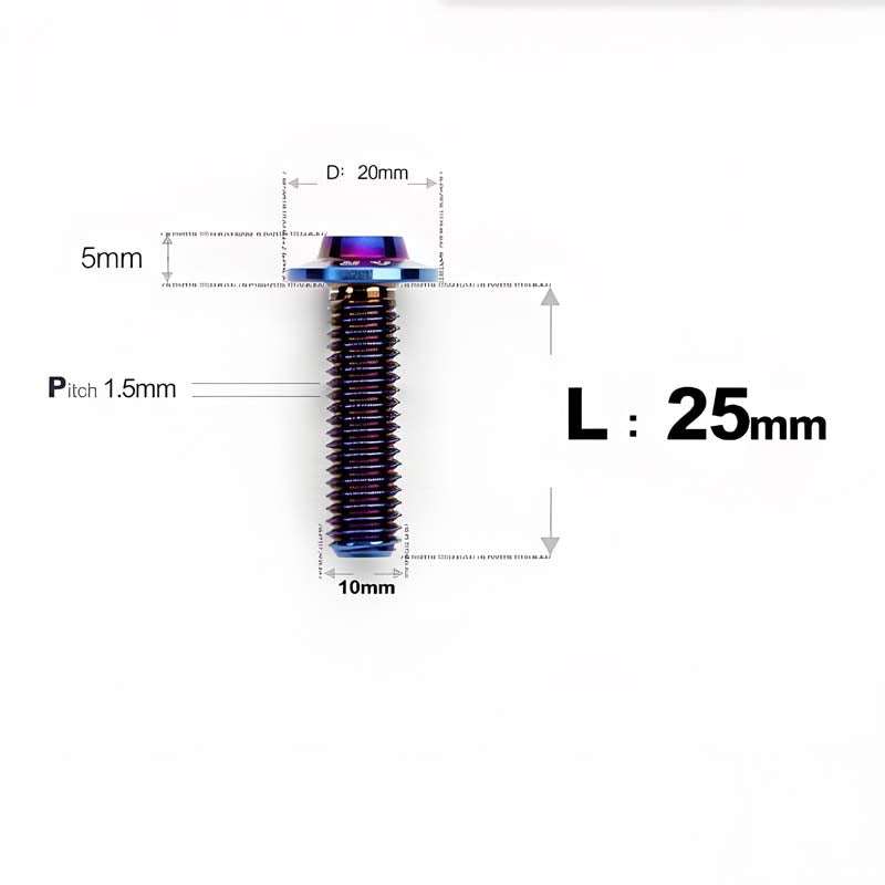 M10x20-65mm Titanium Torx Bolts with 1.5mm Pitch For Motorcycle