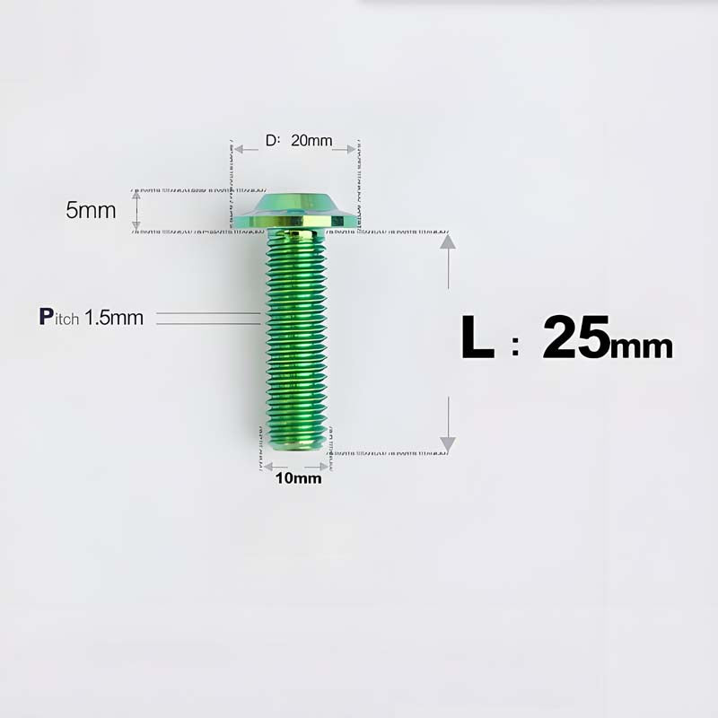M10x20-65mm Titanium Torx Bolts with 1.5mm Pitch For Motorcycle