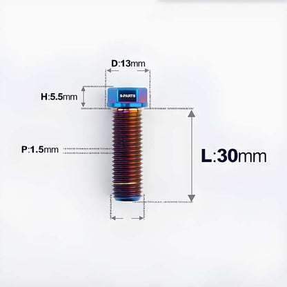 M10x20-60mm Titanium Bolts with 1.5mm Pitch For Motorcycle