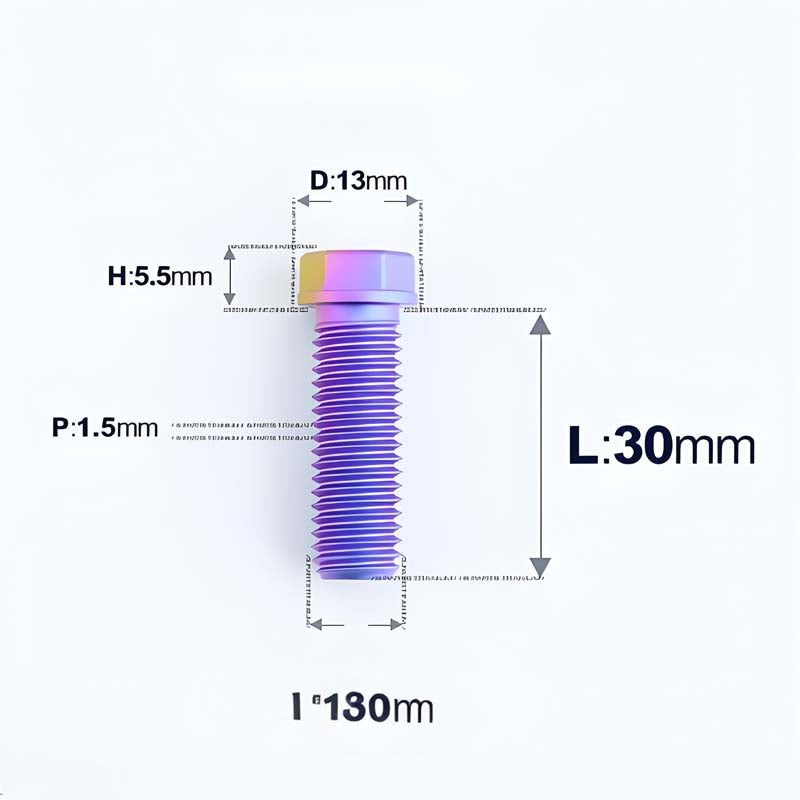 M10x20-60mm Titanium Bolts with 1.5mm Pitch For Motorcycle