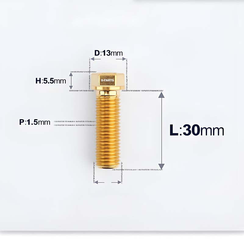 M10x20-60mm Titanium Bolts with 1.5mm Pitch For Motorcycle