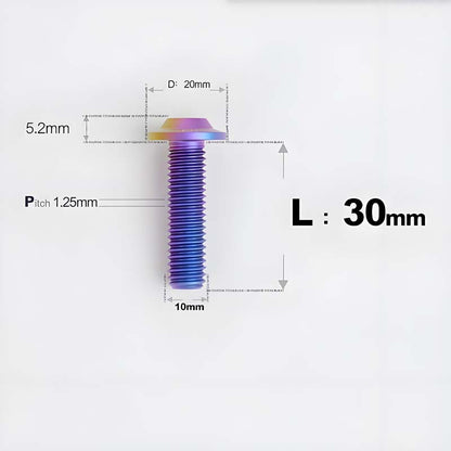 M10x20-65mm Titanium Torx Bolts with 1.25mm Pitch For Motorcycle