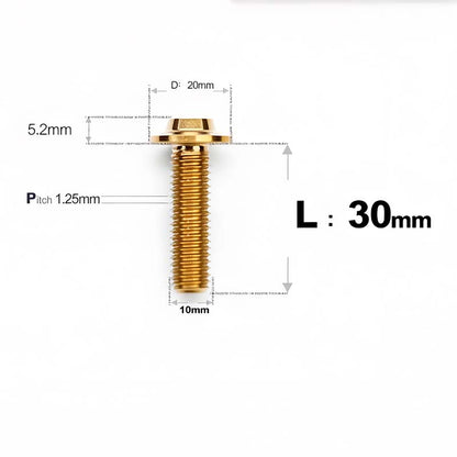 M10x20-65mm Titanium Torx Bolts with 1.25mm Pitch For Motorcycle