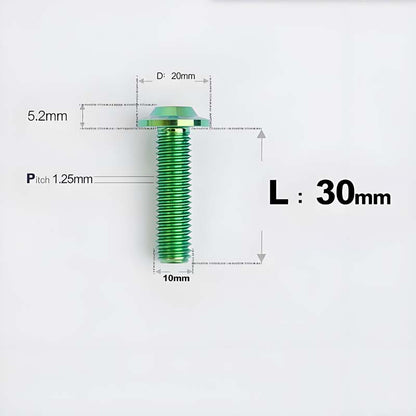 M10x20-65mm Titanium Torx Bolts with 1.25mm Pitch For Motorcycle
