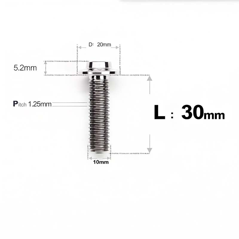 M10x20-65mm Titanium Torx Bolts with 1.25mm Pitch For Motorcycle