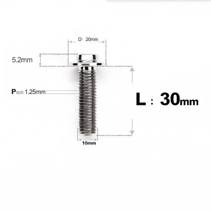 M10x20-65mm Titanium Torx Bolts with 1.25mm Pitch For Motorcycle