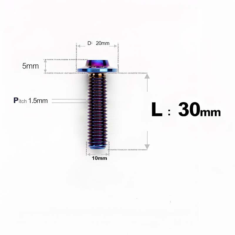 M10x20-65mm Titanium Torx Bolts with 1.5mm Pitch For Motorcycle