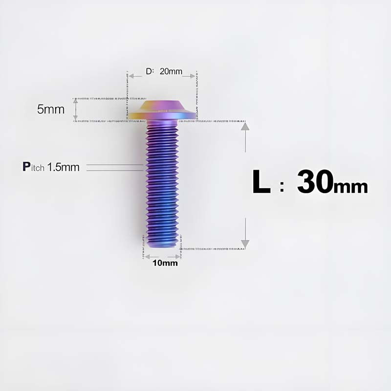 M10x20-65mm Titanium Torx Bolts with 1.5mm Pitch For Motorcycle