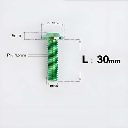 M10x20-65mm Titanium Torx Bolts with 1.5mm Pitch For Motorcycle