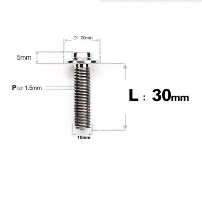 M10x20-65mm Titanium Torx Bolts with 1.5mm Pitch For Motorcycle