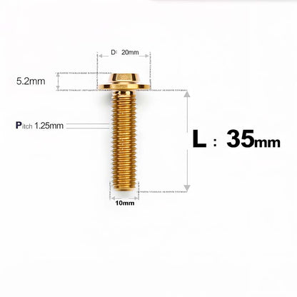 M10x20-65mm Titanium Torx Bolts with 1.5mm Pitch For Motorcycle